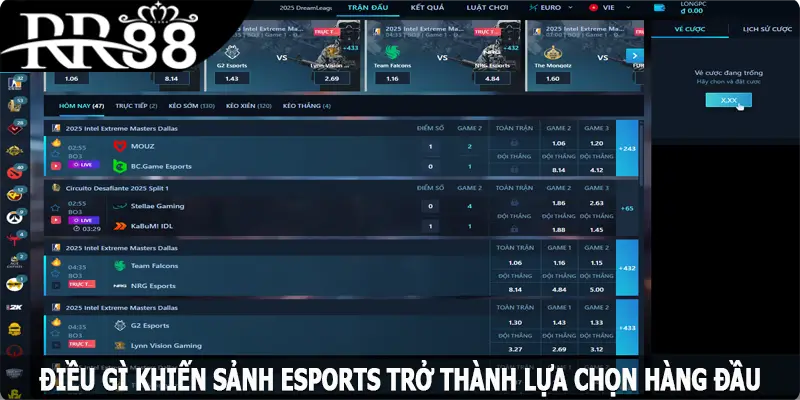 Điều gì khiến sảnh esports trở thành lựa chọn hàng đầu?