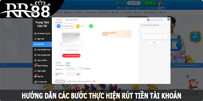 Hướng dẫn các bước thực hiện rút tiền RR88 dễ dàng